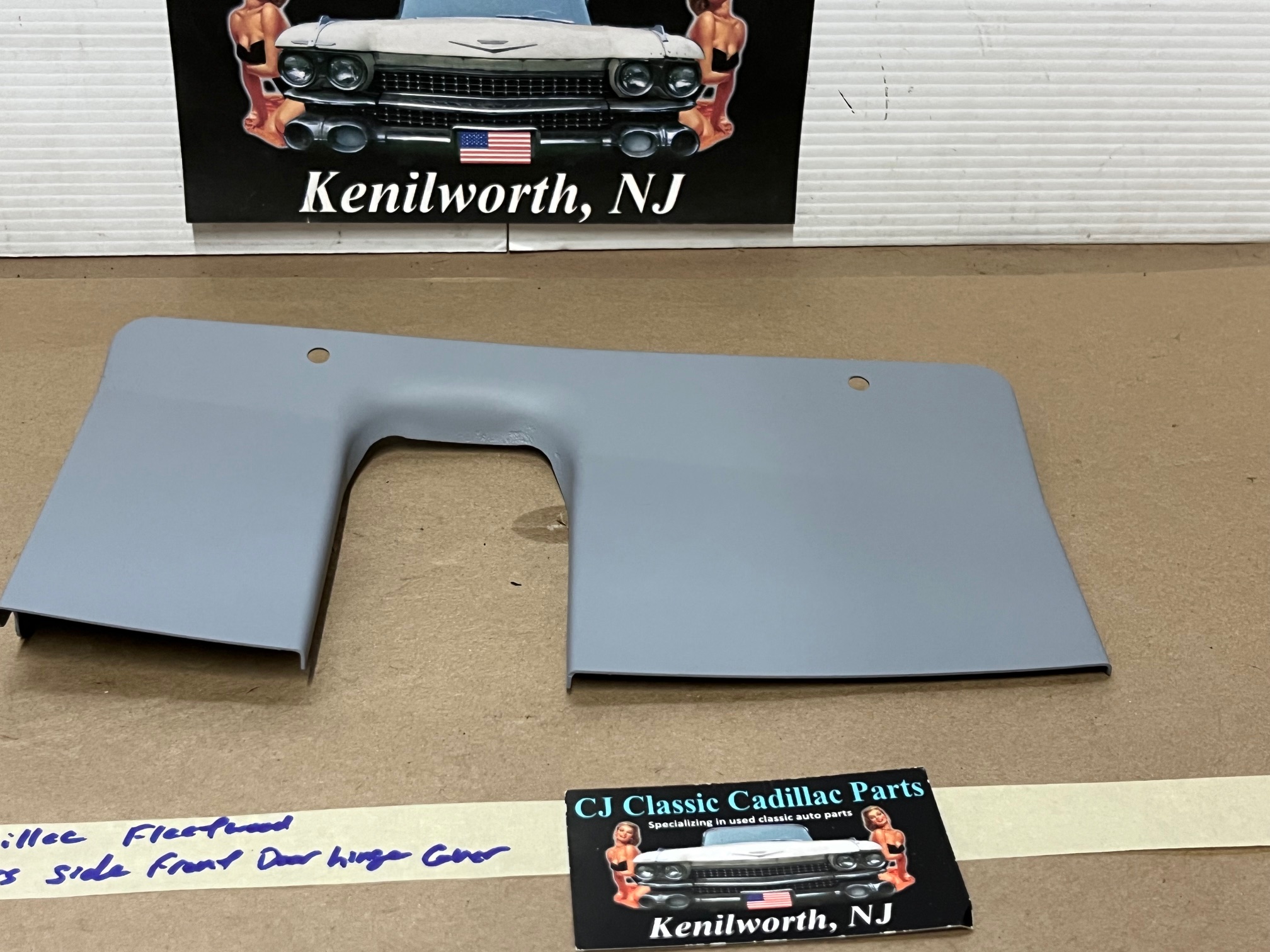 OEM 1966 Cadillac Deville Eldorado Fleetwood Calais LEFT DRIVER SIDE FRONT DOOR HINGE COVER PLATE TRIM PANEL - Image 13