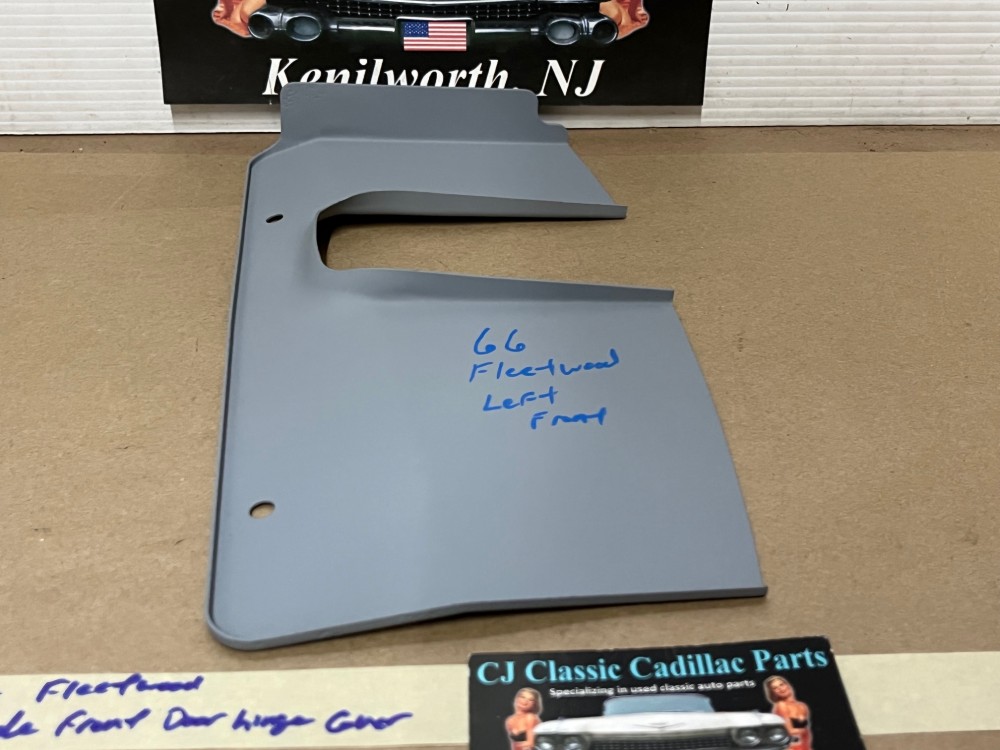 OEM 1966 Cadillac Deville Eldorado Fleetwood Calais LEFT DRIVER SIDE FRONT DOOR HINGE COVER PLATE TRIM PANEL - Image 6