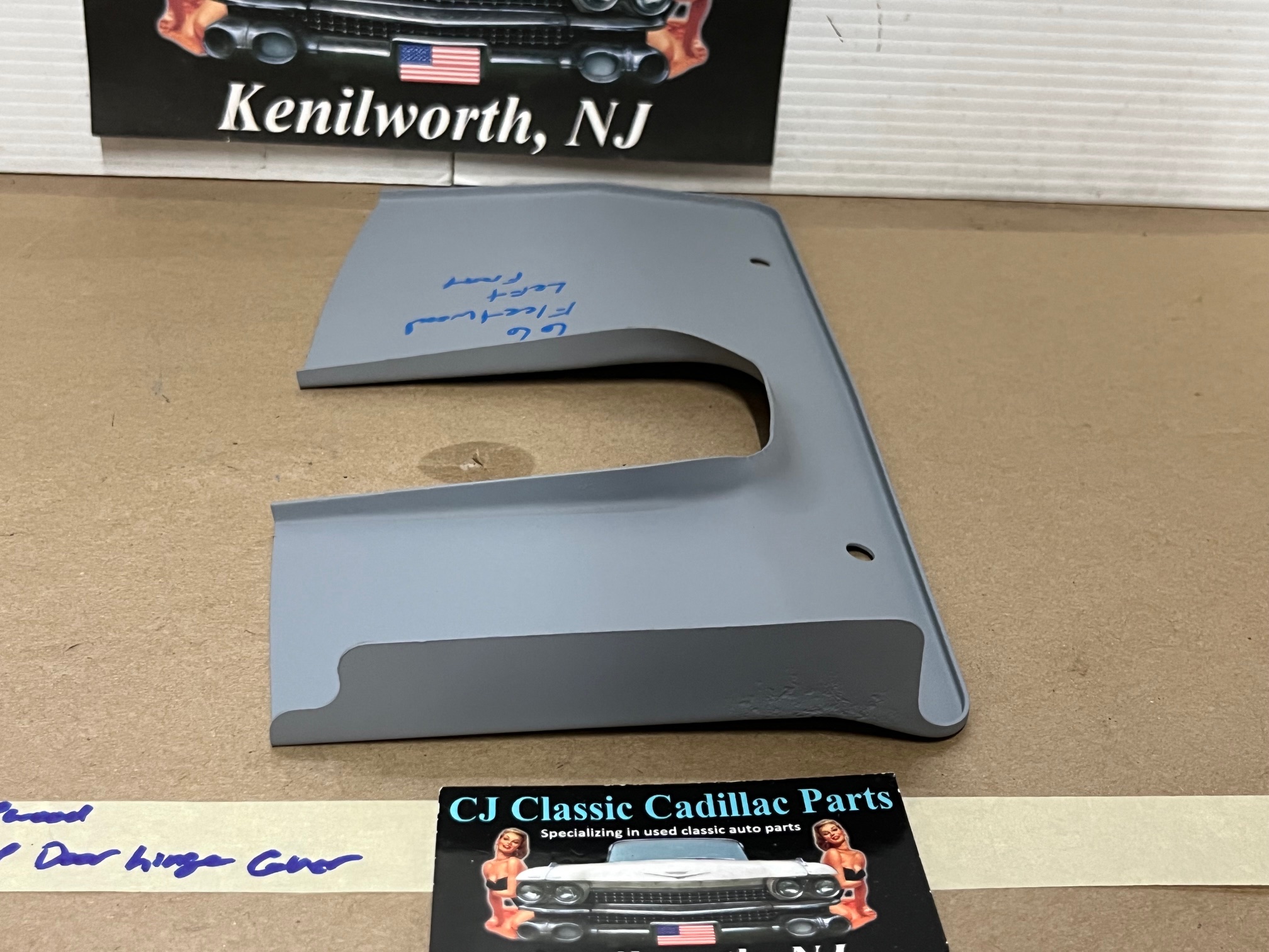 OEM 1966 Cadillac Deville Eldorado Fleetwood Calais LEFT DRIVER SIDE FRONT DOOR HINGE COVER PLATE TRIM PANEL - Image 4
