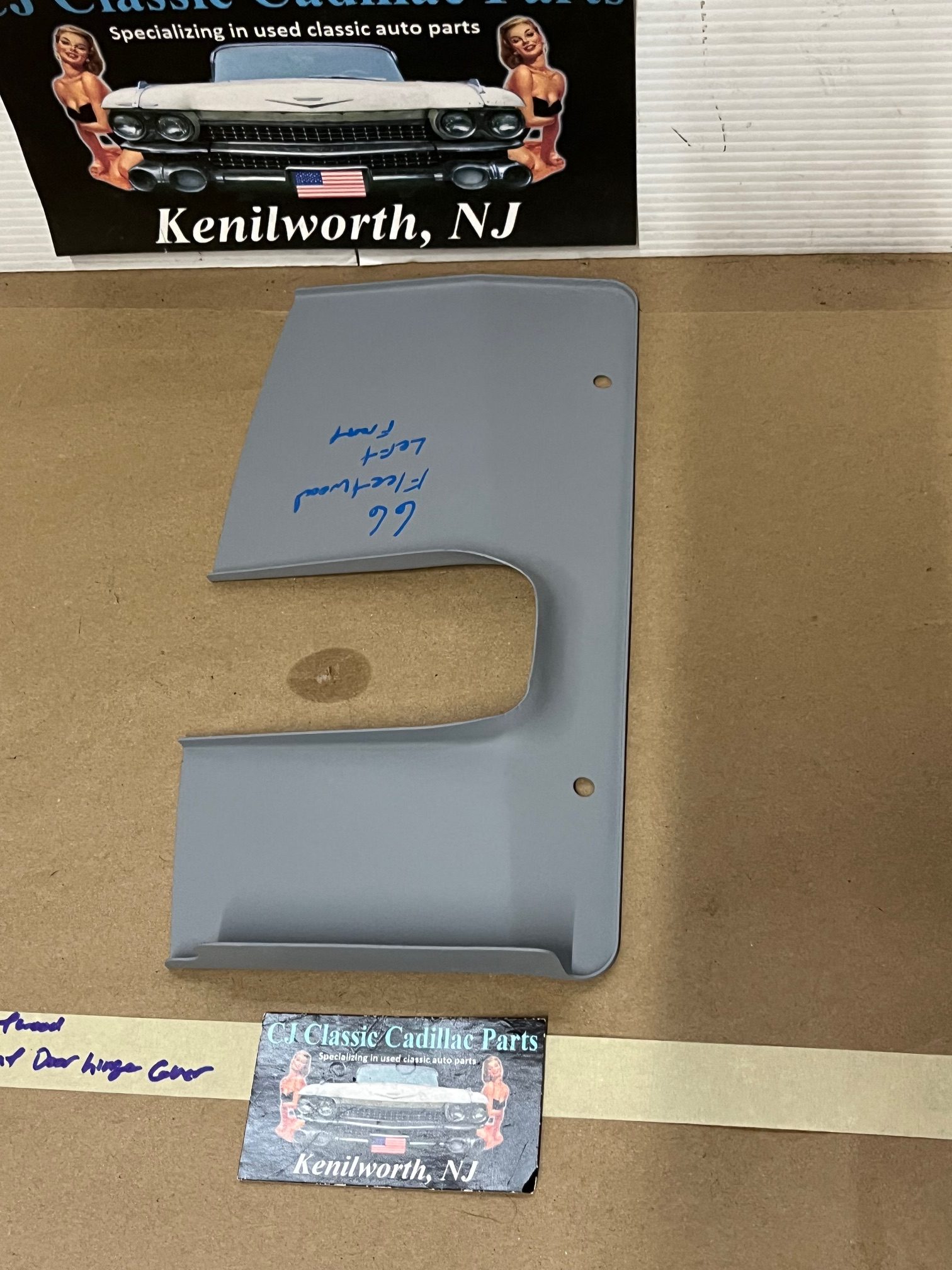 OEM 1966 Cadillac Deville Eldorado Fleetwood Calais LEFT DRIVER SIDE FRONT DOOR HINGE COVER PLATE TRIM PANEL - Image 11