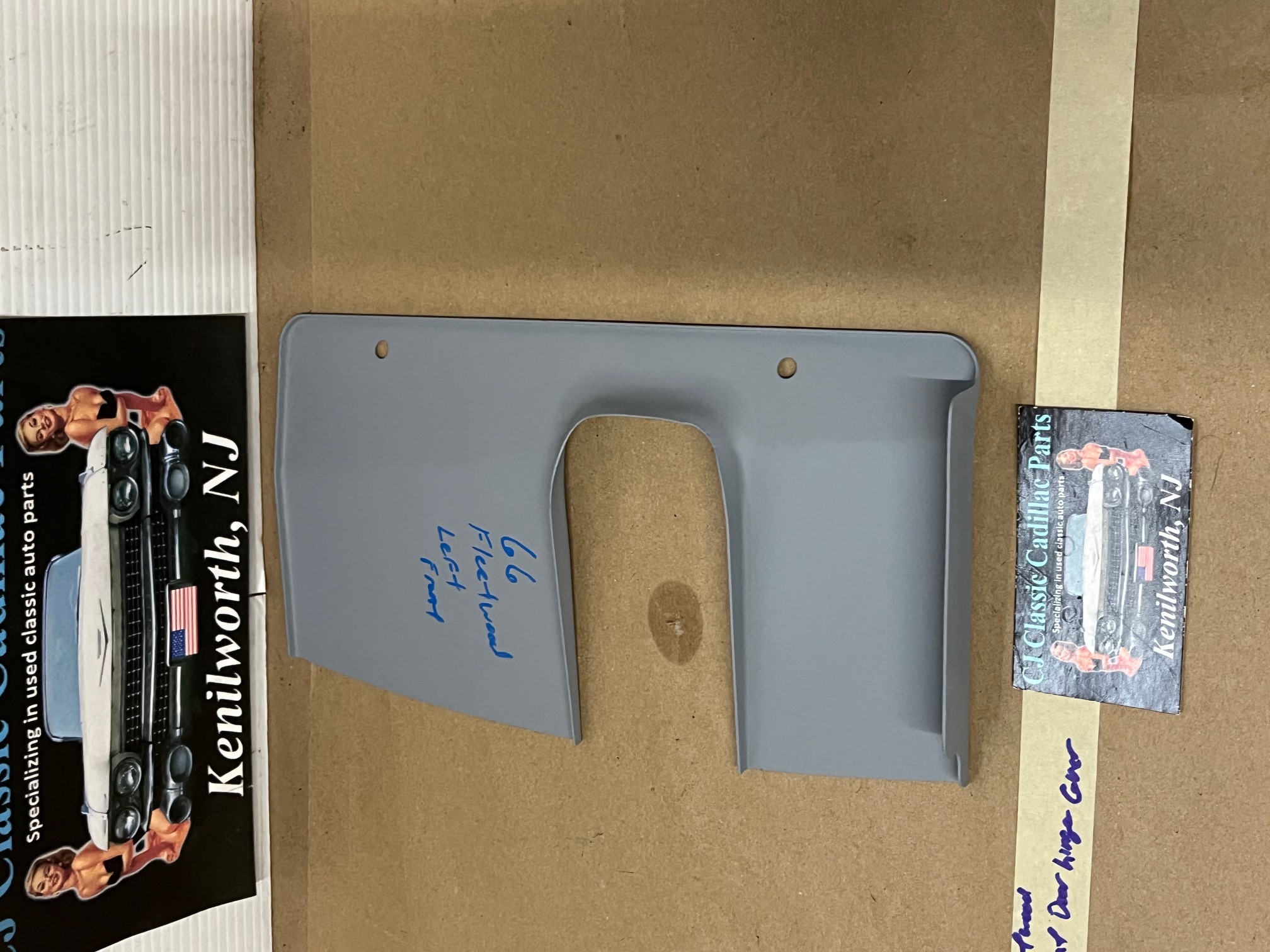 OEM 1966 Cadillac Deville Eldorado Fleetwood Calais LEFT DRIVER SIDE FRONT DOOR HINGE COVER PLATE TRIM PANEL - Image 3