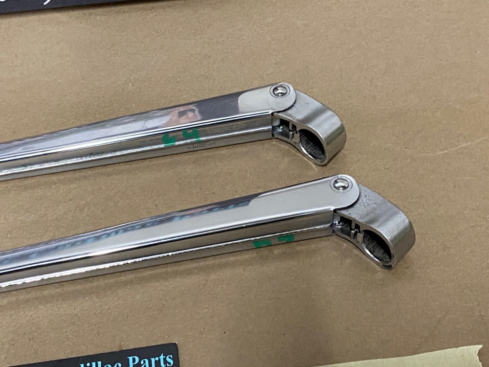 OEM 1961 1962 1963 1964 Cadillac Deville Eldorado Fleetwood TRICO WINDSHIELD WIPER ARMS - LEFT & RIGHT - POLISHED #1472098/#1472099 - Image 20