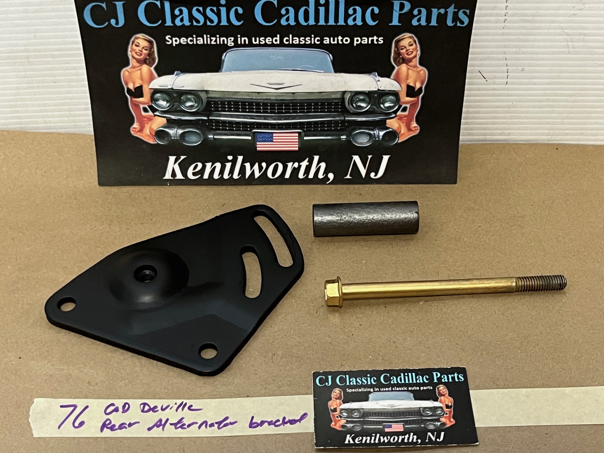 RESTORED 1975 1976 1977 1978 1979 Cadillac Deville Fleetwood Calais Eldorado REAR ALTERNATOR BRACKET WITH BOLT & SPACER #3516286 - Image 5
