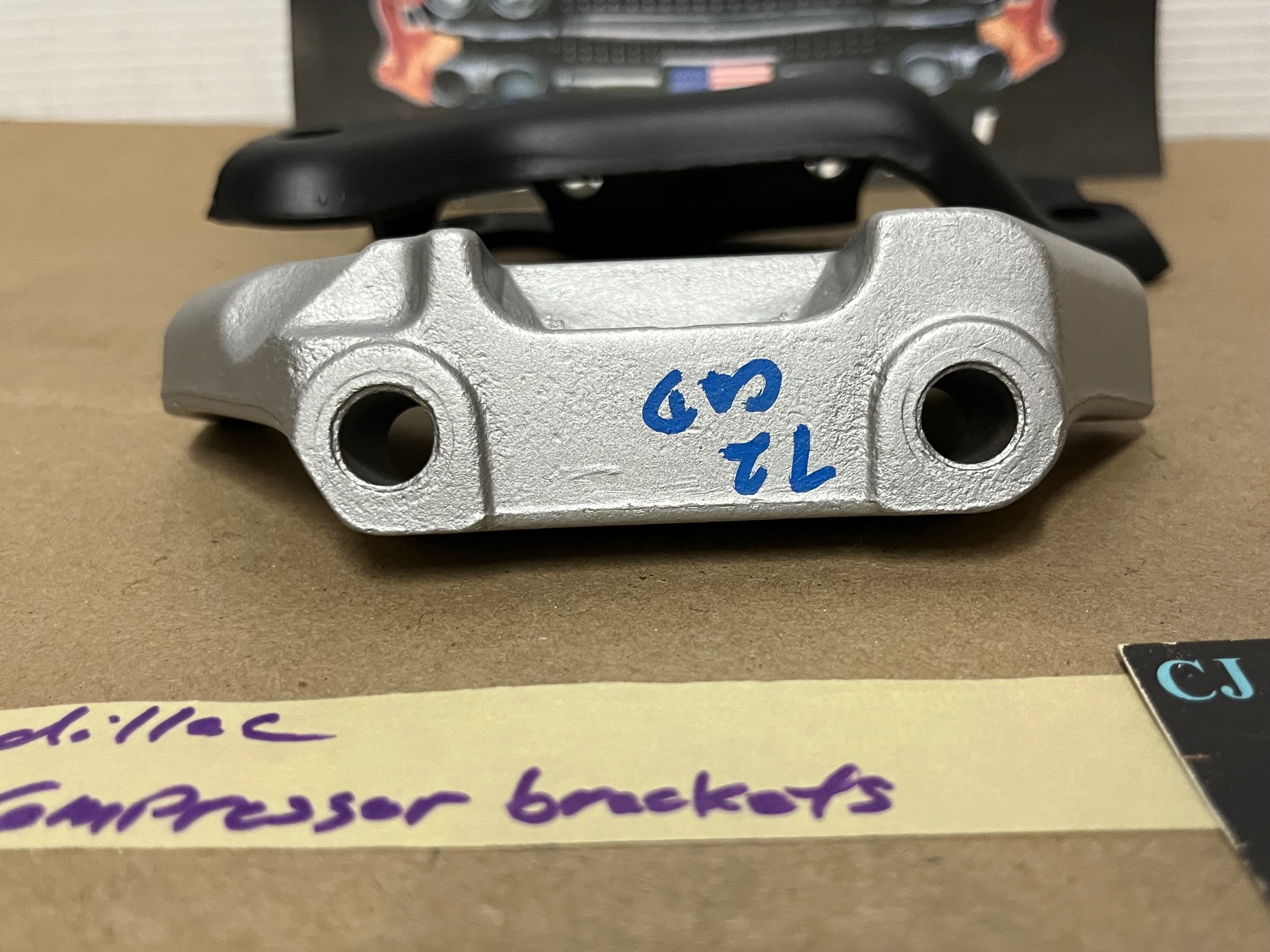 OEM 1968 1969 1970 1971 1972 1973 1974 1975 1976 Cadillac Deville Eldorado Fleetwood Calais A/C COMPRESSOR MOUNTING BRACKETS SUPPORT #1492985 - Image 12