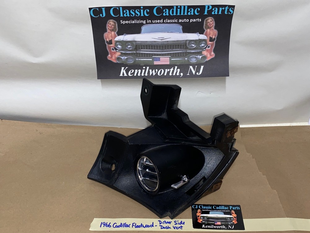 OEM 1965 1966 Cadillac Deville Calais Eldorado Fleetwood LEFT DRIVER SIDE DASH A/C VENT DUCT BEZEL - BLACK #3632560 - Image 2