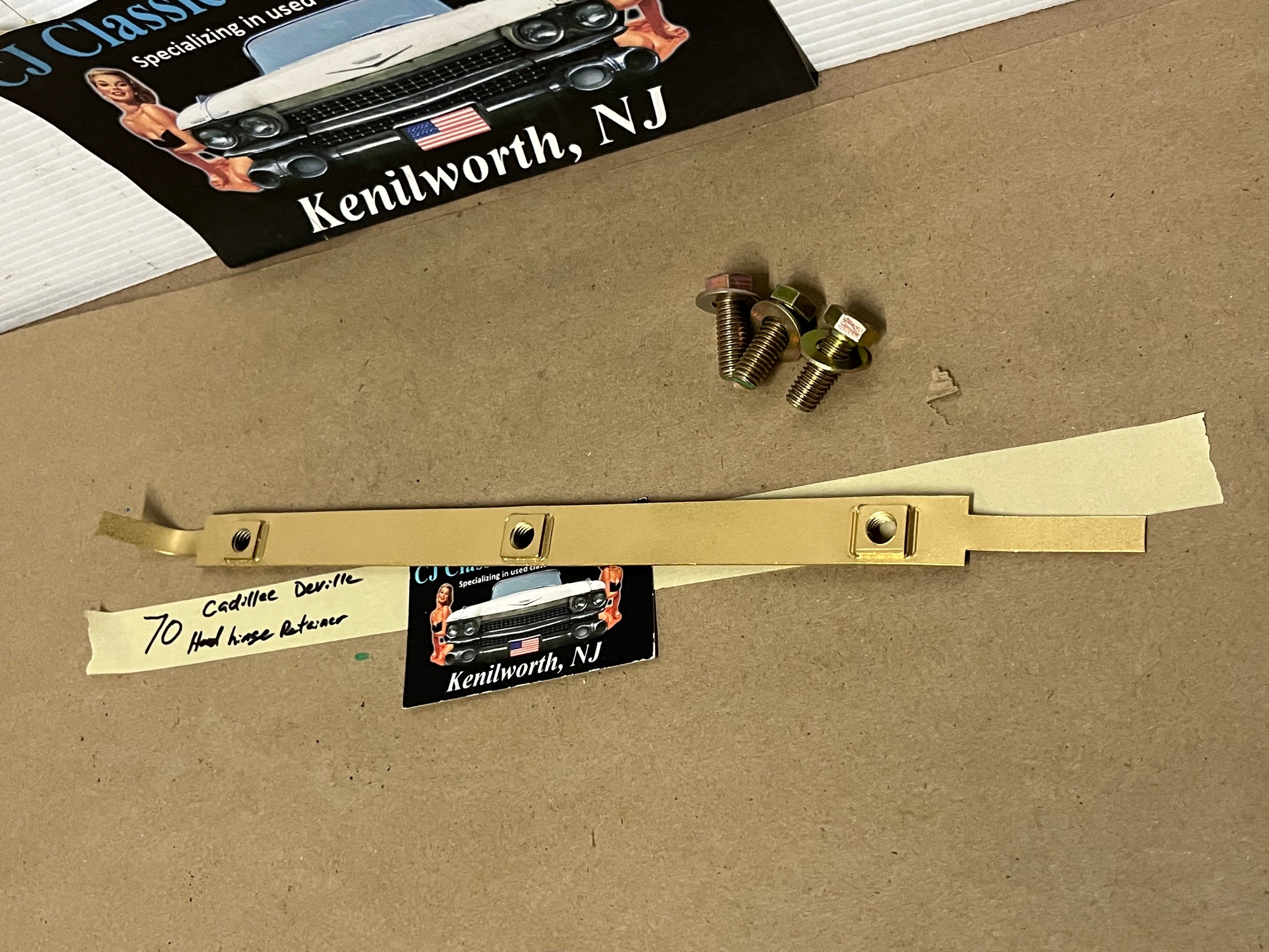 OEM 1968 1969 1970 Cadillac Deville Fleetwood Calais HOOD HINGE RETAINER MOUNTING BRACKET #1491658 - Image 3