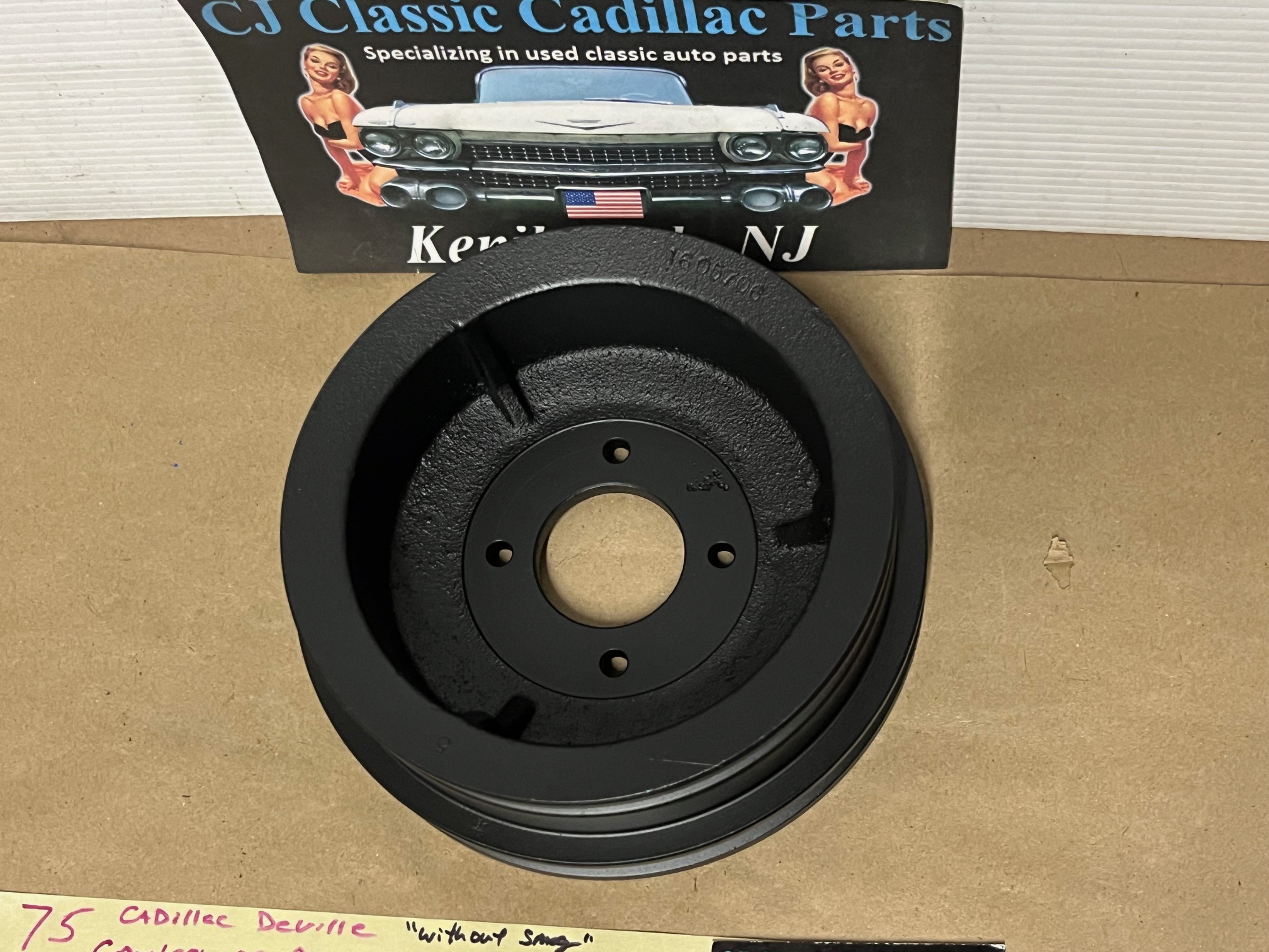 RESTORED 1975 1976 Cadillac Deville Eldorado Fleetwood Calais CRANKSHAFT PULLEY HARMONIC BALANCER 2 GROOVE WITHOUT SMOG #3516303/1605706 - Image 2