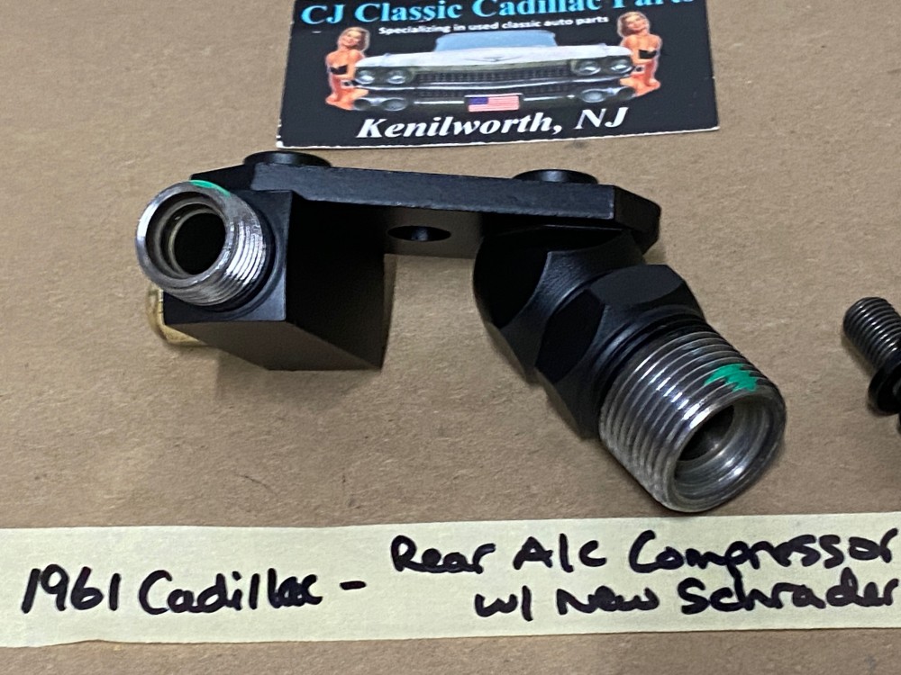 OEM 1961 Cadillac Deville Eldorado Fleetwood REAR A/C COMPRESSOR MANIFOLD VALVE HOSE CONNECTOR #5914679 - Image 13