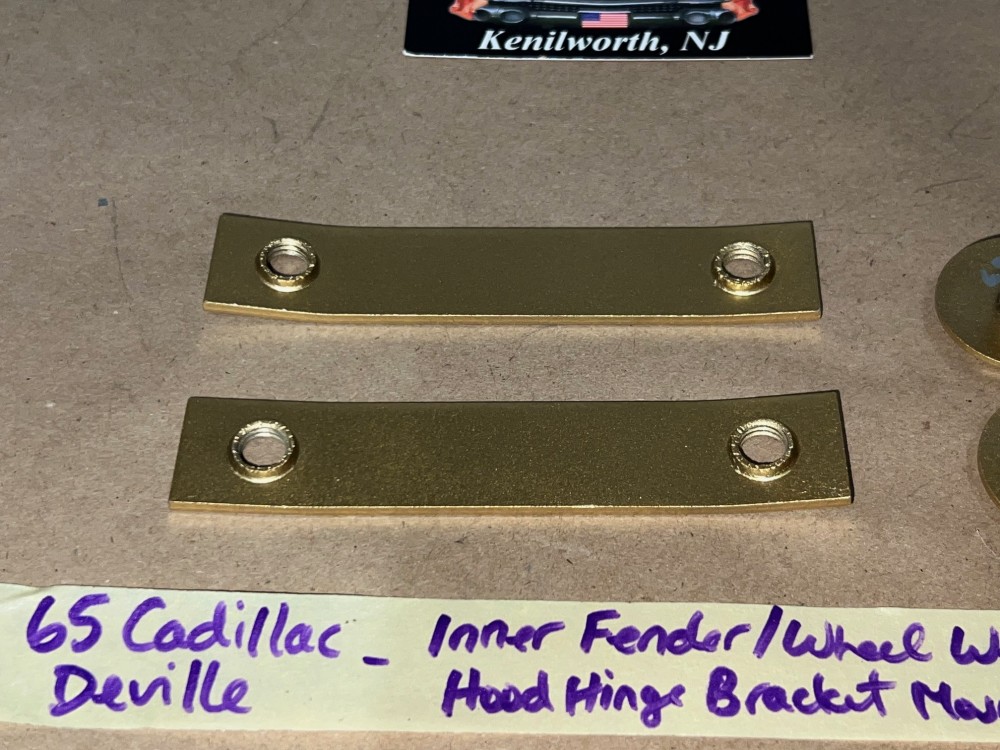 OEM 1963 1964 1965 1966 1967 1968 Cadillac Deville Fleetwood Calais 1963 1964 1965 1966 Eldorado INNER FENDER WHEEL WELL HOOD HINGE BRACKET MOUNTING STRAP RETAINERS #3511807 - Image 11