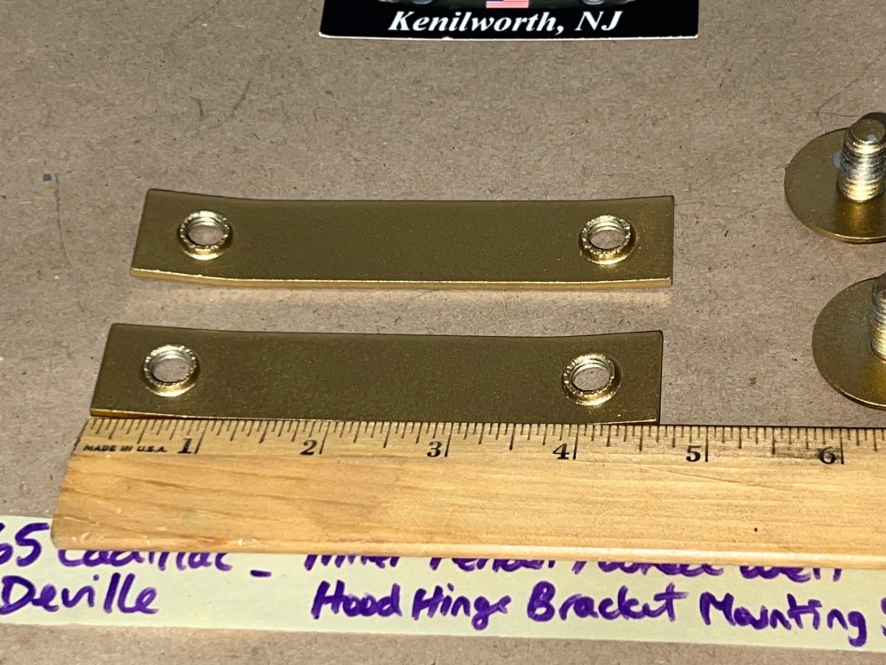 OEM 1963 1964 1965 1966 1967 1968 Cadillac Deville Fleetwood Calais 1963 1964 1965 1966 Eldorado INNER FENDER WHEEL WELL HOOD HINGE BRACKET MOUNTING STRAP RETAINERS #3511807 - Image 14