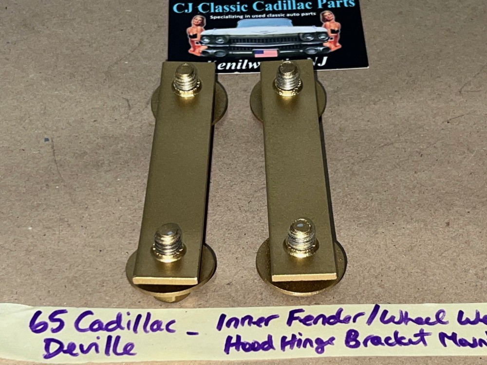 OEM 1963 1964 1965 1966 1967 1968 Cadillac Deville Fleetwood Calais 1963 1964 1965 1966 Eldorado INNER FENDER WHEEL WELL HOOD HINGE BRACKET MOUNTING STRAP RETAINERS #3511807 - Image 16