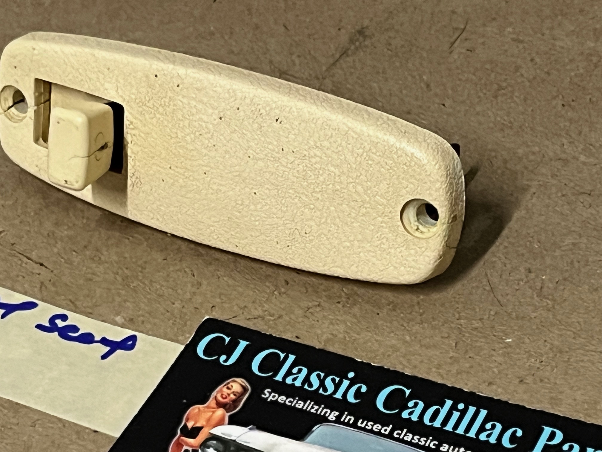 OEM 1971 1972 1973 1974 1975 1976 Cadillac Deville Calais 1971 1972 1973 1974 1975 1976 1977 1978 Eldorado FRONT SEAT BACK RELEASE LEVER HANDLE KNOB - OFF WHITE - #9836756/#9836755 - Image 11