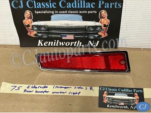 OEM 1974 1975 1976 Cadillac Eldorado RIGHT PASSENGER SIDE REAR BUMPER END MARKER PARK LIGHT #912162/5949158/5948392