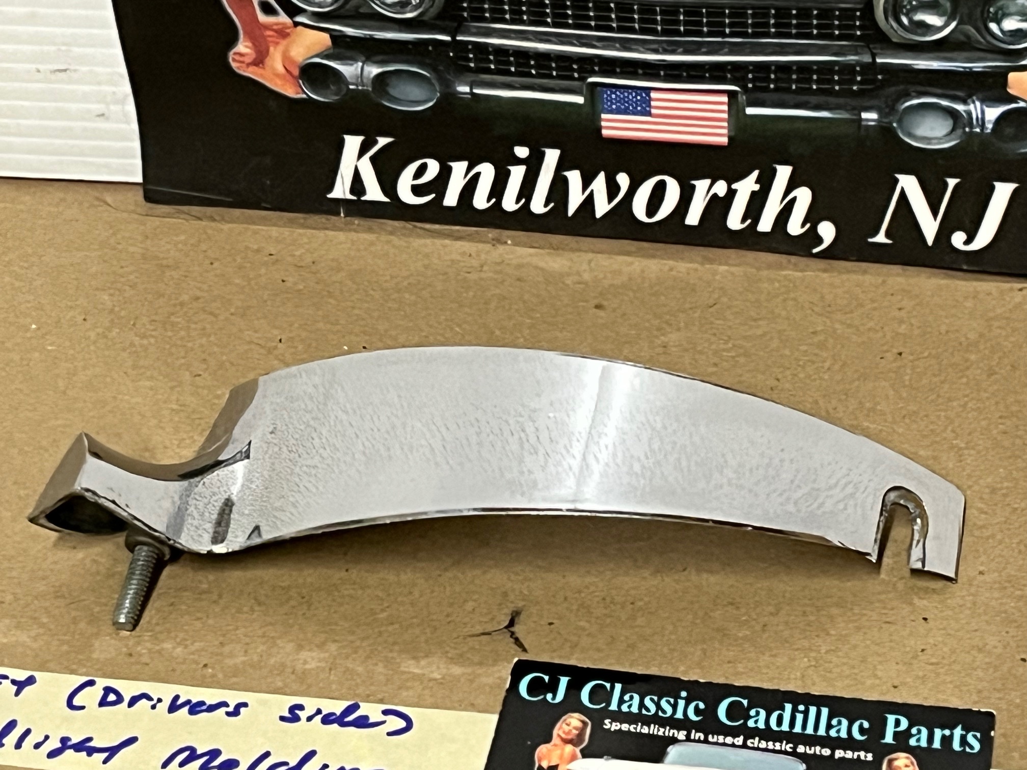 OEM 1960 Cadillac Deville Eldorado Fleetwood LEFT SIDE HEADLIGHT BUCKET HOUSING CHROME TRIM HOOD EXTENSION MOLDING #1473377/#3511912 - Image 12