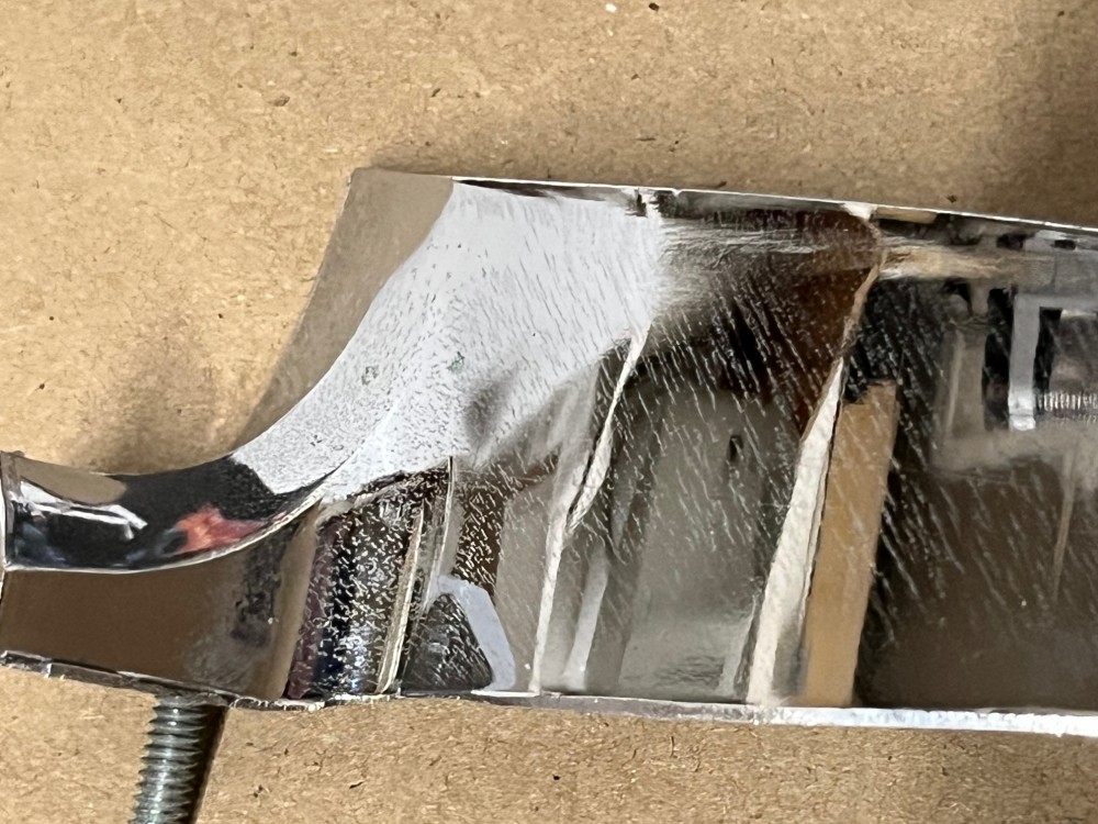 OEM 1960 Cadillac Deville Eldorado Fleetwood LEFT SIDE HEADLIGHT BUCKET HOUSING CHROME TRIM HOOD EXTENSION MOLDING #1473377/#3511912 - Image 9