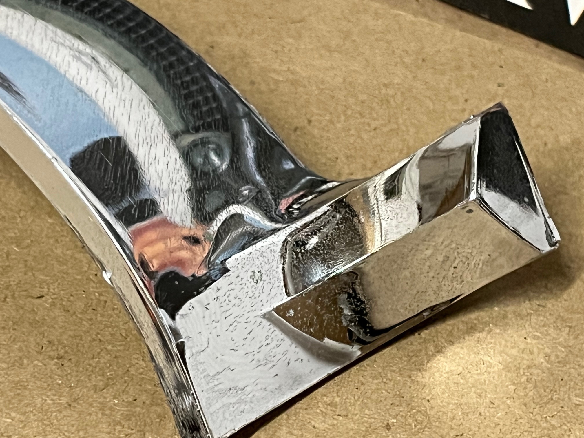 OEM 1960 Cadillac Deville Eldorado Fleetwood LEFT SIDE HEADLIGHT BUCKET HOUSING CHROME TRIM HOOD EXTENSION MOLDING #1473377/#3511912 - Image 7