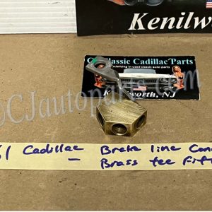 OEM 1959 1960 1961 Cadillac Deville Eldorado Fleetwood FRONT BRAKE LINE TEE TREE BRASS FITTING WITH STRAP #1472096