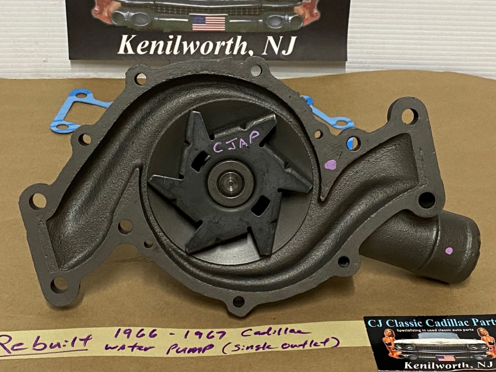 USA REBUILT CAST IRON 1966 1967 CADILLAC ELDORADO DEVILLE FLEETWOOD CALAIS WATER PUMP SINGLE OUTLET WITH GASKET & SEAL - Image 7