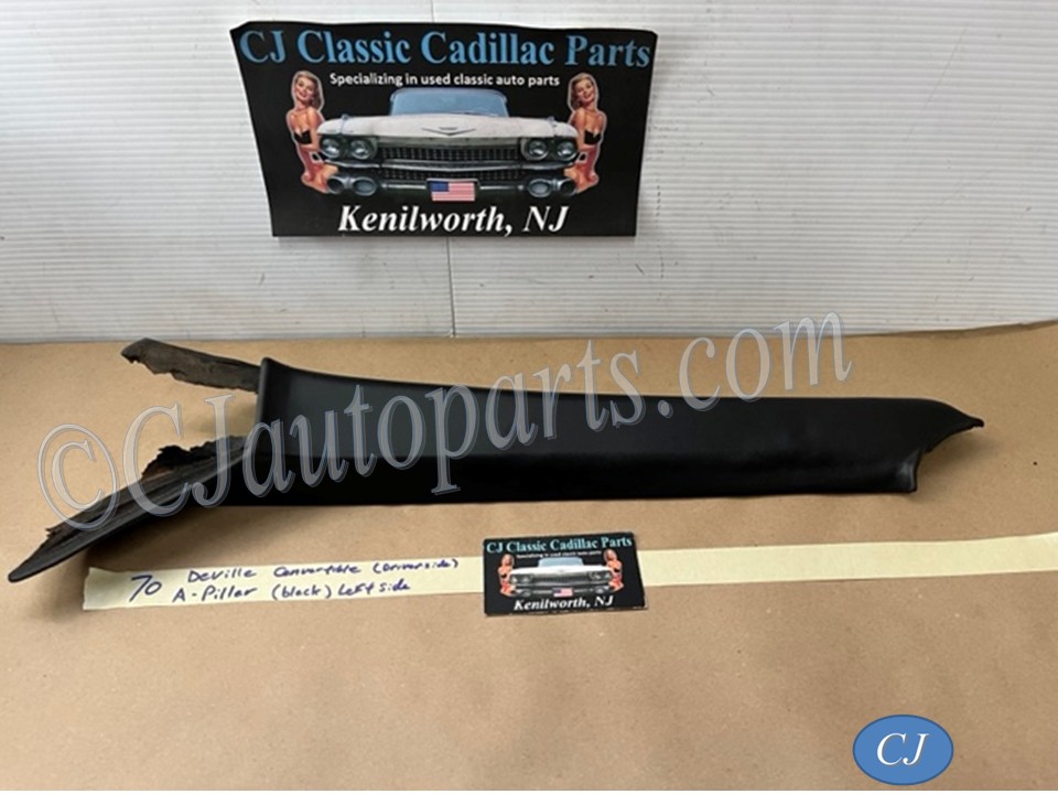 OEM 1969 1970 Cadillac Deville Convertible LEFT DRIVER SIDE INTERIOR WINDSHIELD POST A PILLAR TRIM