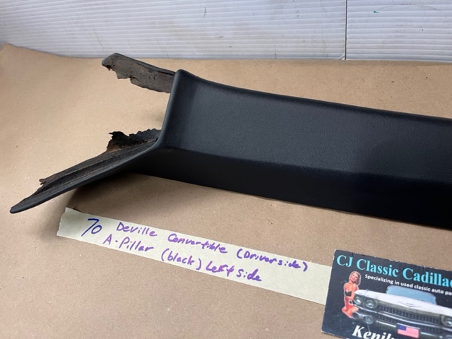 OEM 1969 1970 Cadillac Deville Convertible LEFT DRIVER SIDE INTERIOR WINDSHIELD POST A PILLAR TRIM - Image 4