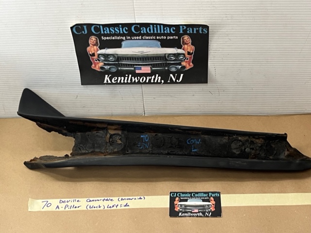 OEM 1969 1970 Cadillac Deville Convertible LEFT DRIVER SIDE INTERIOR WINDSHIELD POST A PILLAR TRIM - Image 17