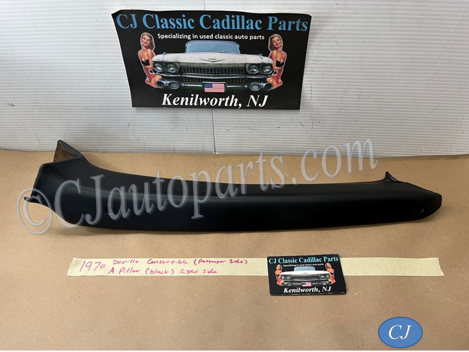 OEM 1969 1970 Cadillac Deville Convertible RIGHT DRIVER SIDE INTERIOR WINDSHIELD POST A PILLAR TRIM