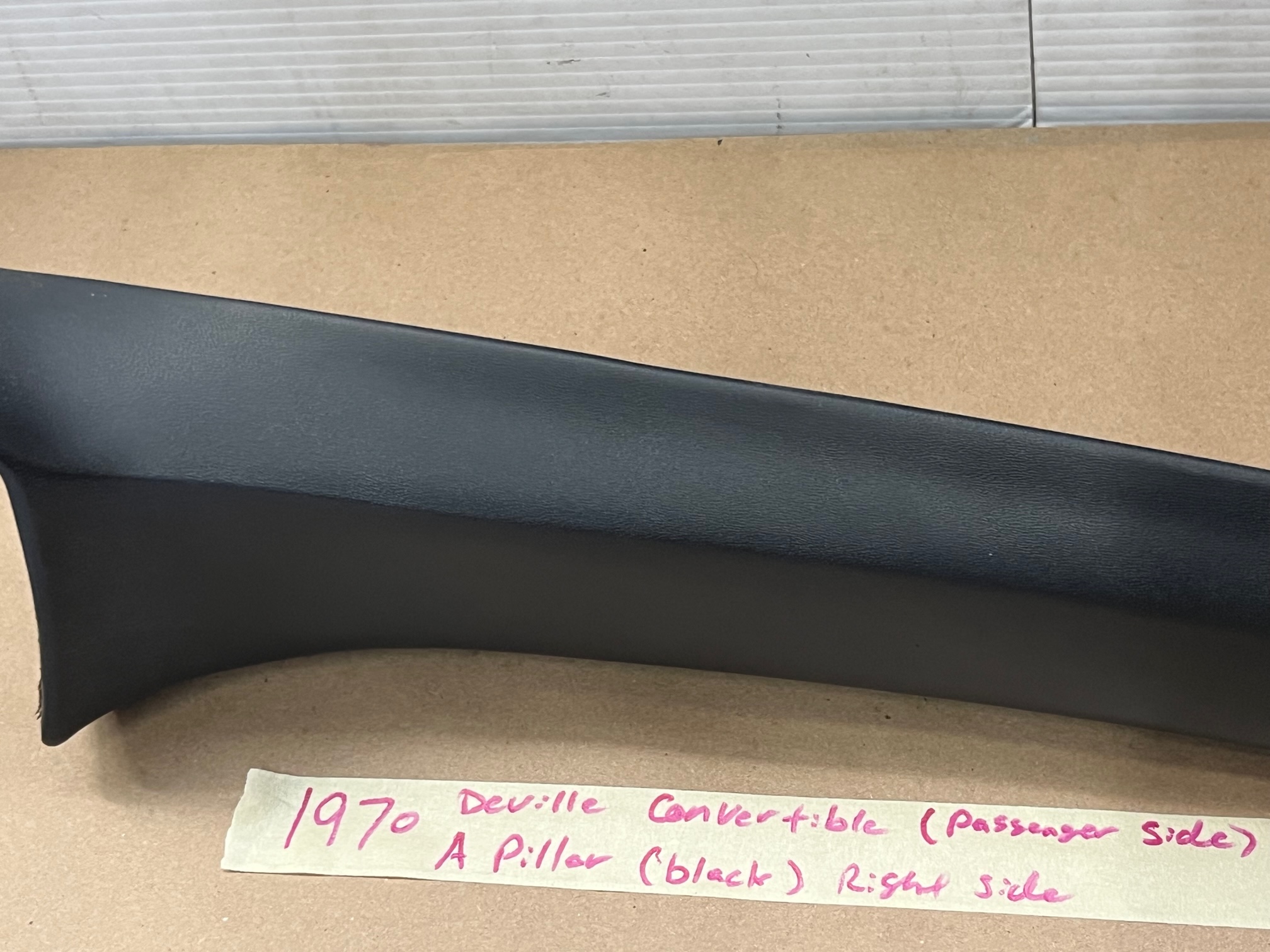 OEM 1969 1970 Cadillac Deville Convertible RIGHT DRIVER SIDE INTERIOR WINDSHIELD POST A PILLAR TRIM - Image 9