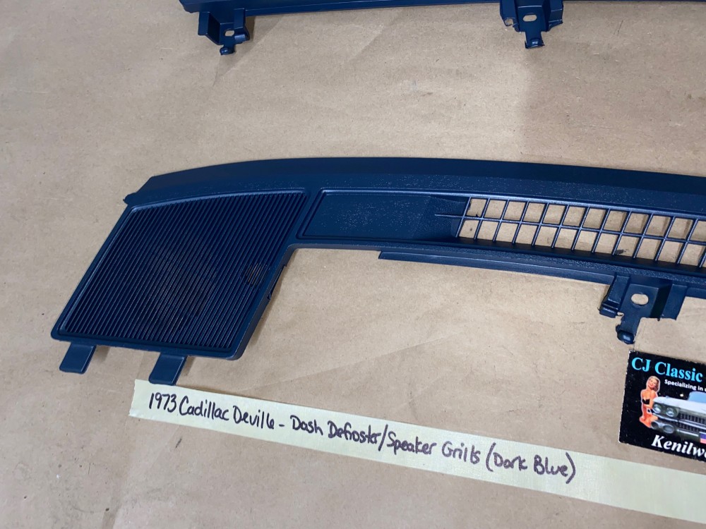 OEM 1971 1972 1973 Cadillac Deville Calais Fleetwood Eldorado DASH DEFROSTER SPEAKER GRILL VENT TRIM *DARK BLUE* #1600717 (Right)/ #1600702 (Left) - Image 22