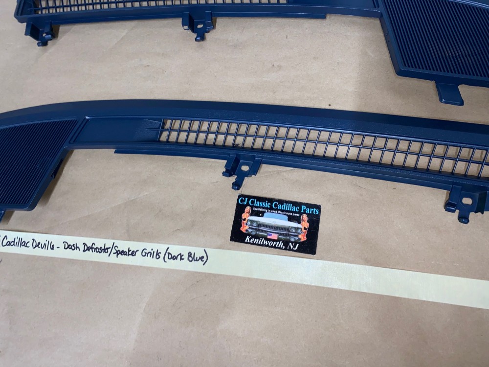OEM 1971 1972 1973 Cadillac Deville Calais Fleetwood Eldorado DASH DEFROSTER SPEAKER GRILL VENT TRIM *DARK BLUE* #1600717 (Right)/ #1600702 (Left) - Image 21