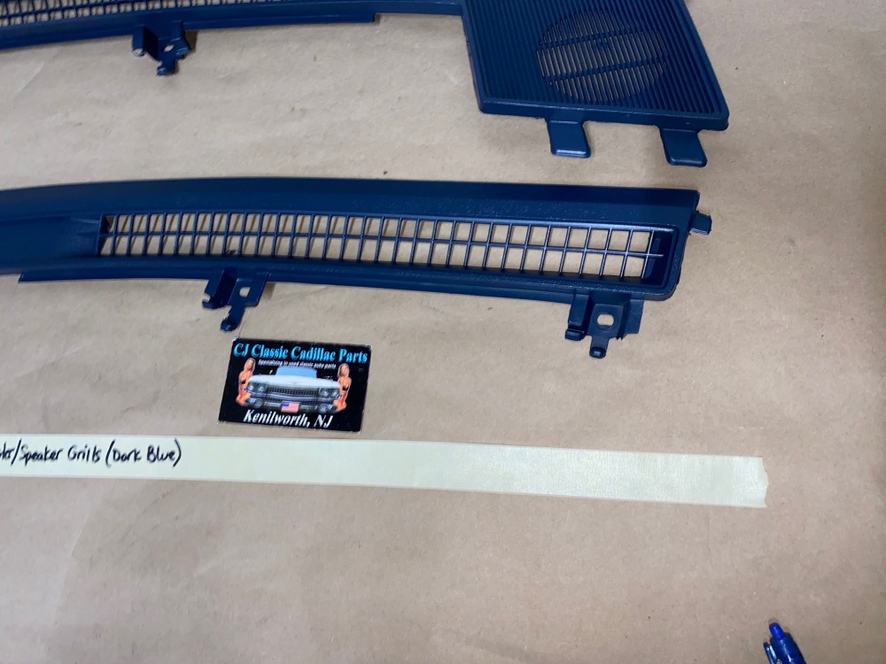 OEM 1971 1972 1973 Cadillac Deville Calais Fleetwood Eldorado DASH DEFROSTER SPEAKER GRILL VENT TRIM *DARK BLUE* #1600717 (Right)/ #1600702 (Left) - Image 20