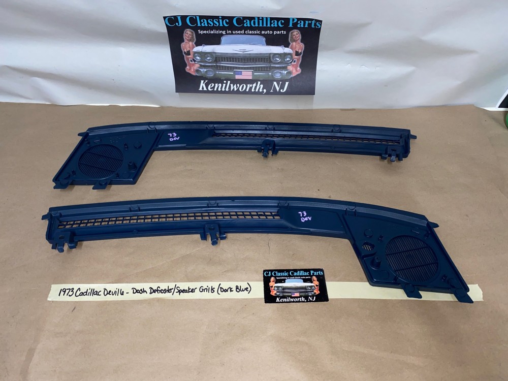 OEM 1971 1972 1973 Cadillac Deville Calais Fleetwood Eldorado DASH DEFROSTER SPEAKER GRILL VENT TRIM *DARK BLUE* #1600717 (Right)/ #1600702 (Left) - Image 17
