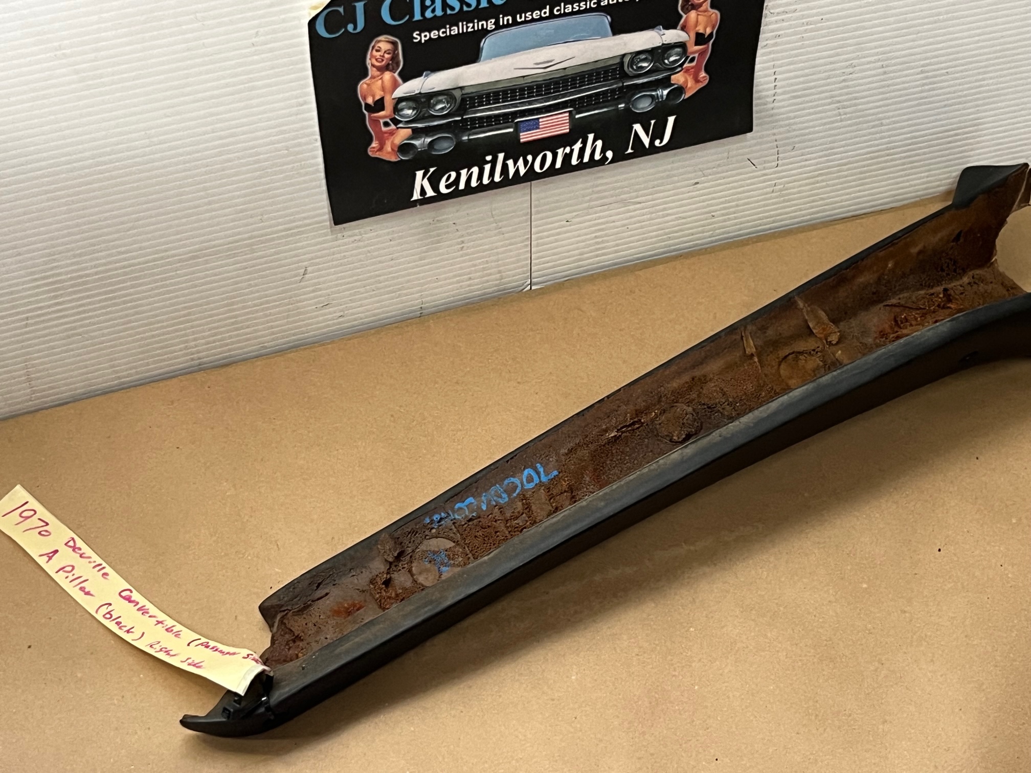 OEM 1969 1970 Cadillac Deville Convertible RIGHT DRIVER SIDE INTERIOR WINDSHIELD POST A PILLAR TRIM - Image 22