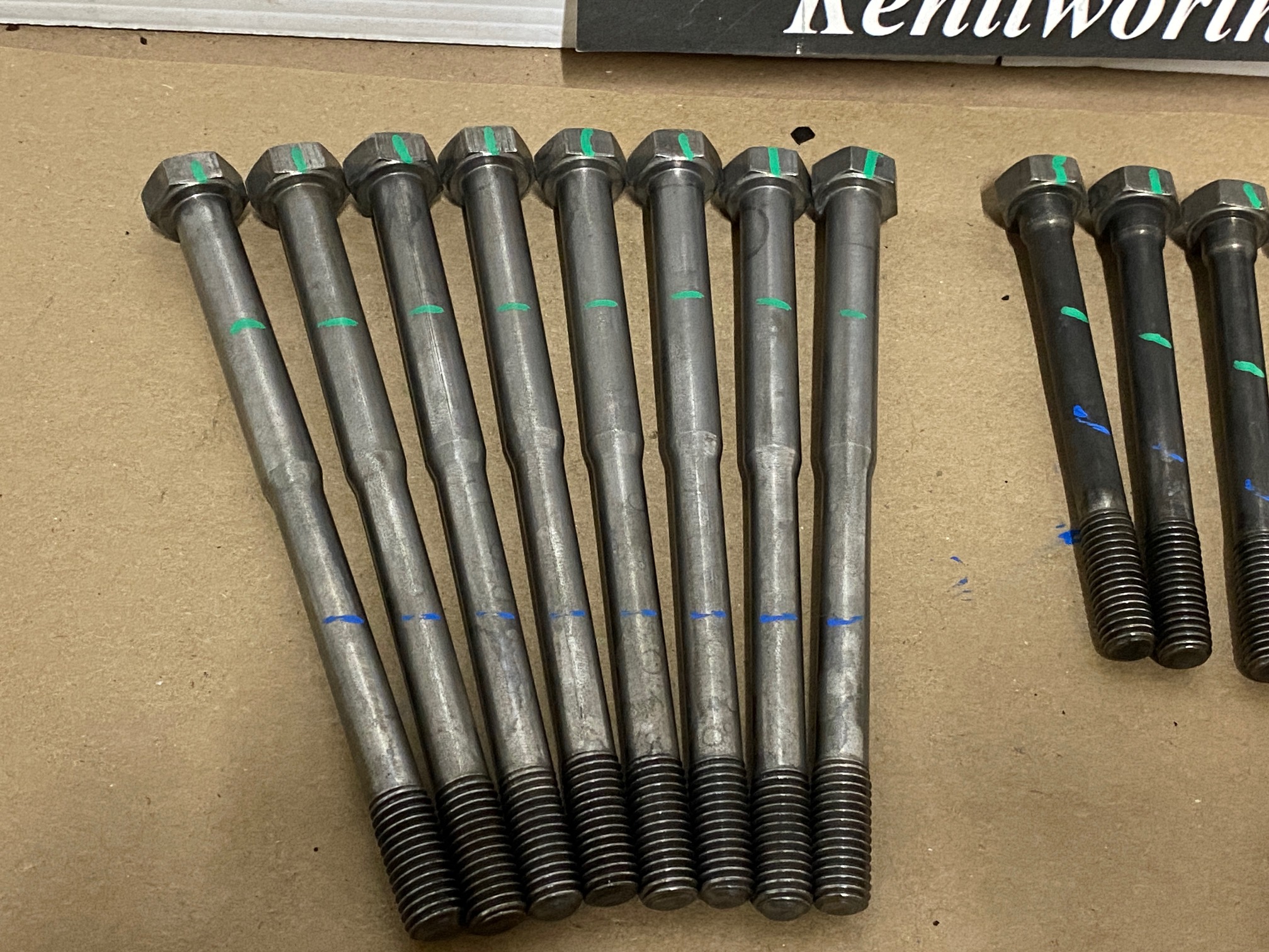 OEM 1964 1965 1966 Cadillac Deville Fleetwood Eldorado Calais 429 Engine CYLINDER HEAD BOLTS - COMPLETE SET (LEFT & RIGHT)1480973/1480979/1480975/1480974 - Image 2