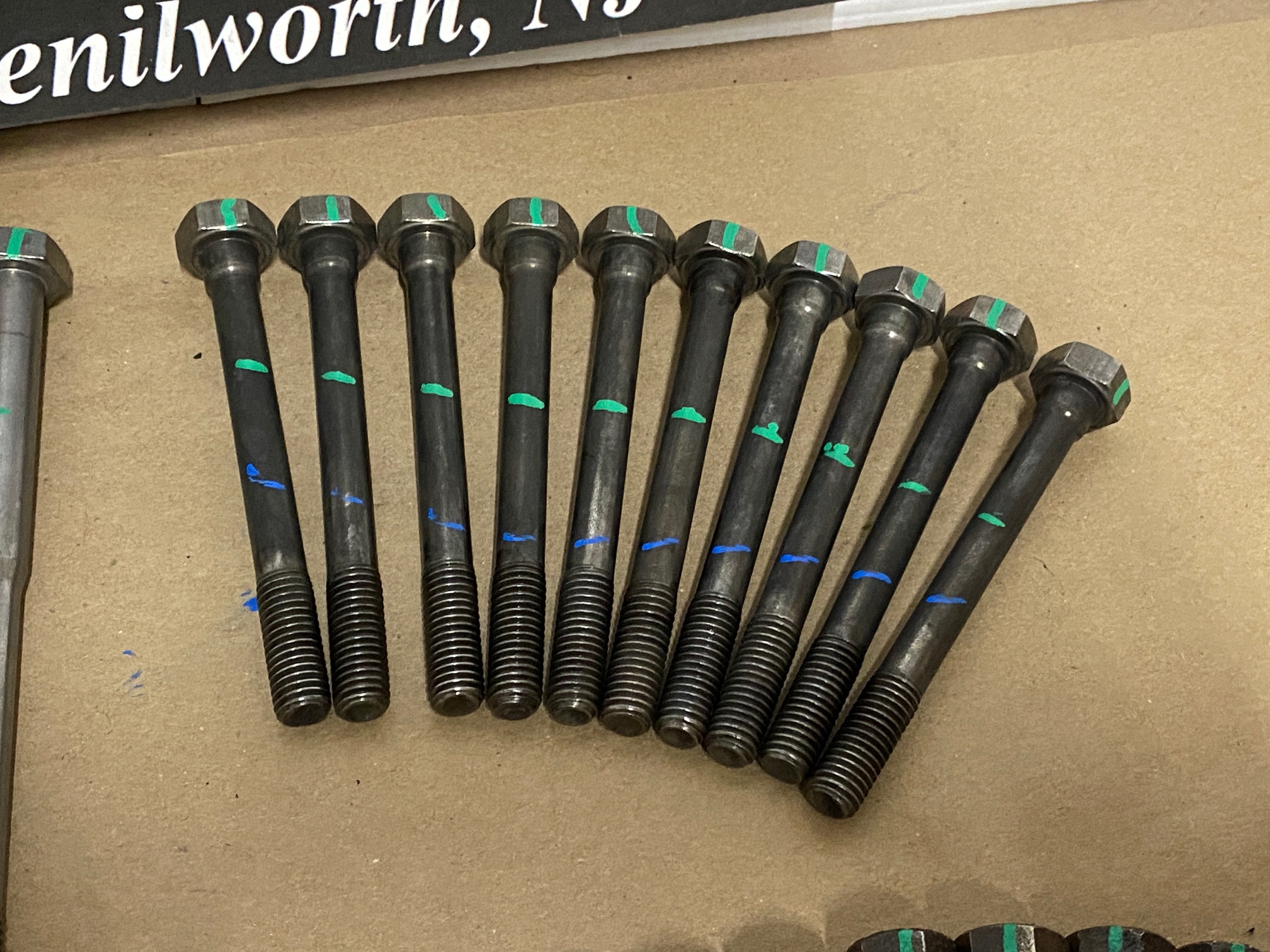 OEM 1964 1965 1966 Cadillac Deville Fleetwood Eldorado Calais 429 Engine CYLINDER HEAD BOLTS - COMPLETE SET (LEFT & RIGHT)1480973/1480979/1480975/1480974 - Image 3