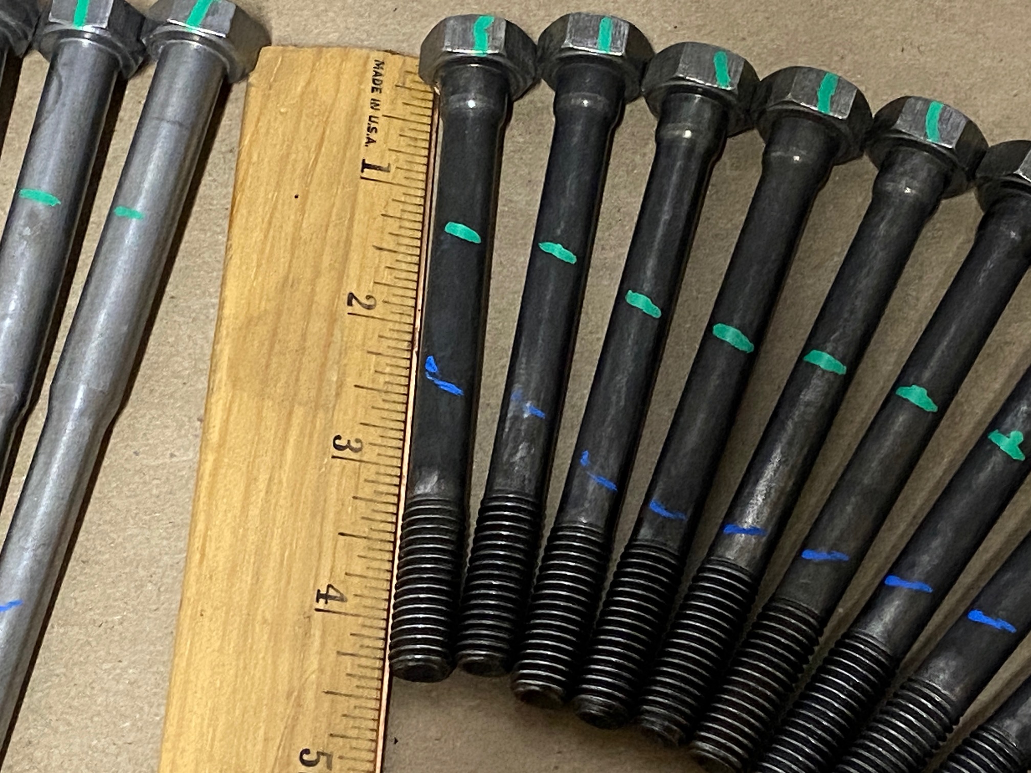 OEM 1964 1965 1966 Cadillac Deville Fleetwood Eldorado Calais 429 Engine CYLINDER HEAD BOLTS - COMPLETE SET (LEFT & RIGHT)1480973/1480979/1480975/1480974 - Image 11