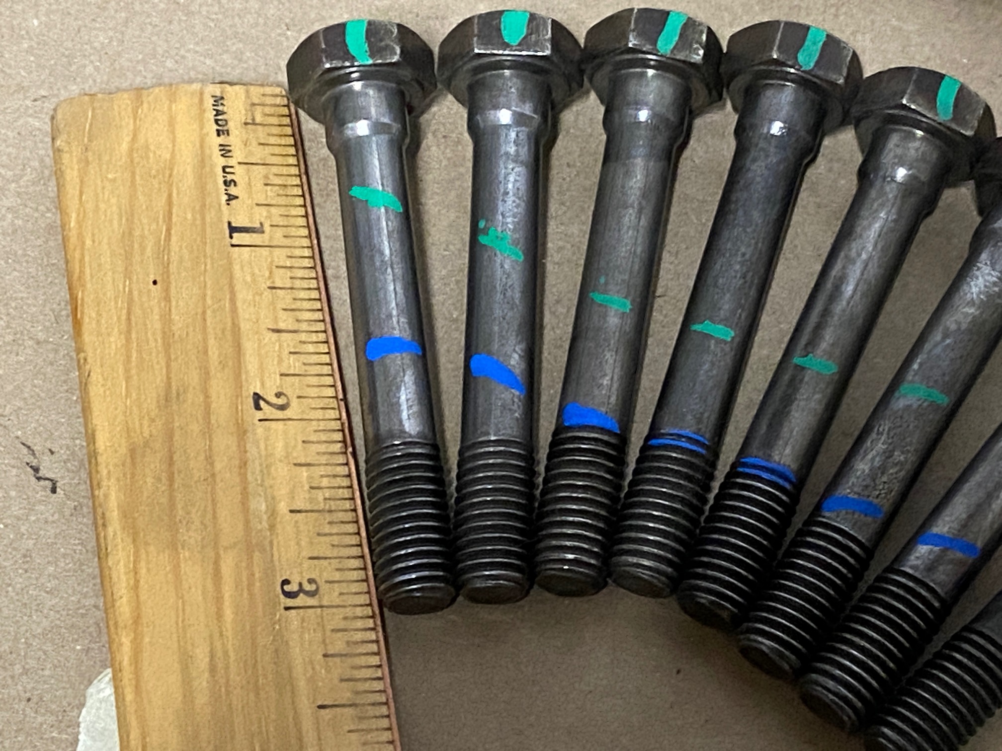 OEM 1964 1965 1966 Cadillac Deville Fleetwood Eldorado Calais 429 Engine CYLINDER HEAD BOLTS - COMPLETE SET (LEFT & RIGHT)1480973/1480979/1480975/1480974 - Image 13