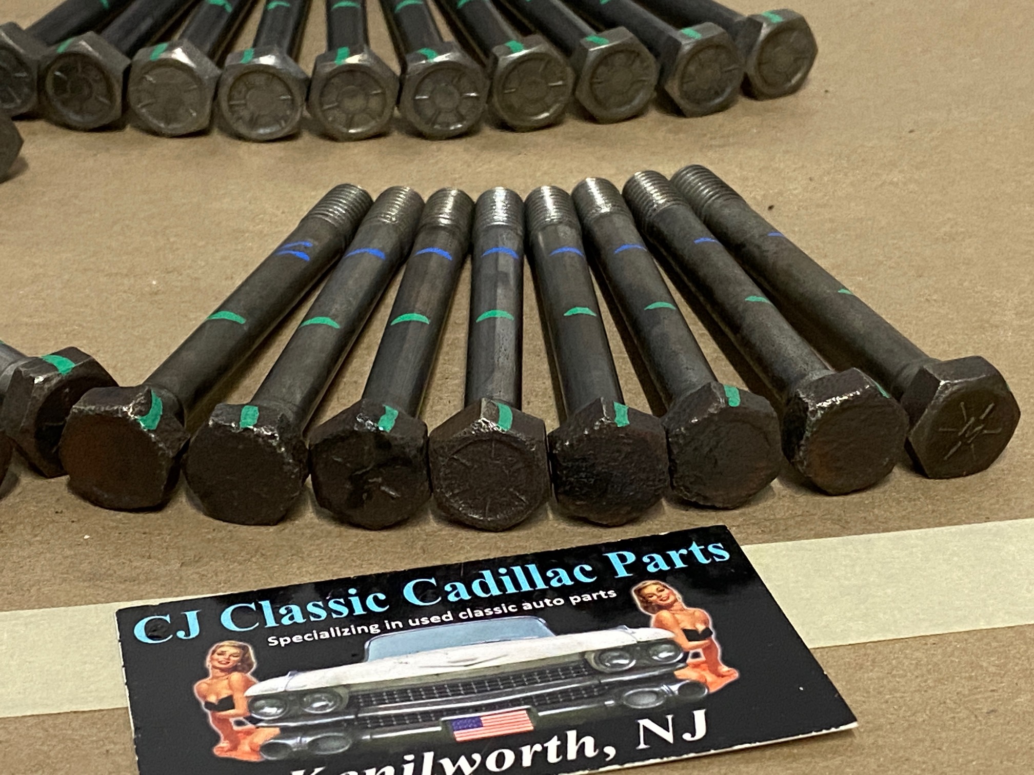 OEM 1964 1965 1966 Cadillac Deville Fleetwood Eldorado Calais 429 Engine CYLINDER HEAD BOLTS - COMPLETE SET (LEFT & RIGHT)1480973/1480979/1480975/1480974 - Image 15