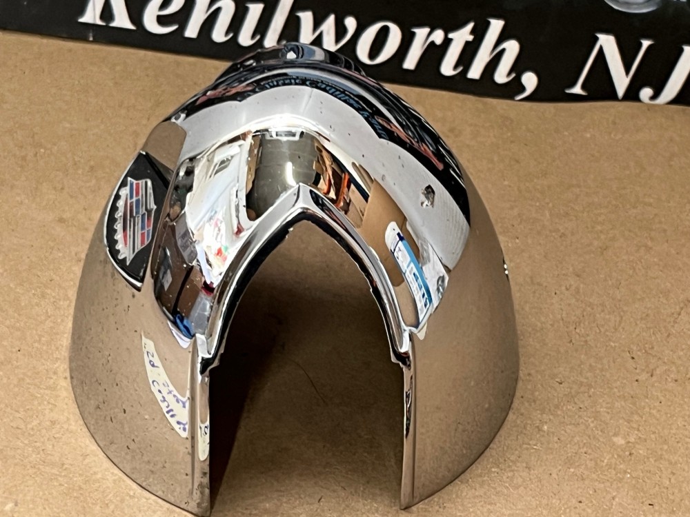 OEM 1959 Cadillac Deville Eldorado Fleetwood STEERING WHEEL CHROME HORN BUTTON TRIM WITH EMBLEM #1471656 - Image 12