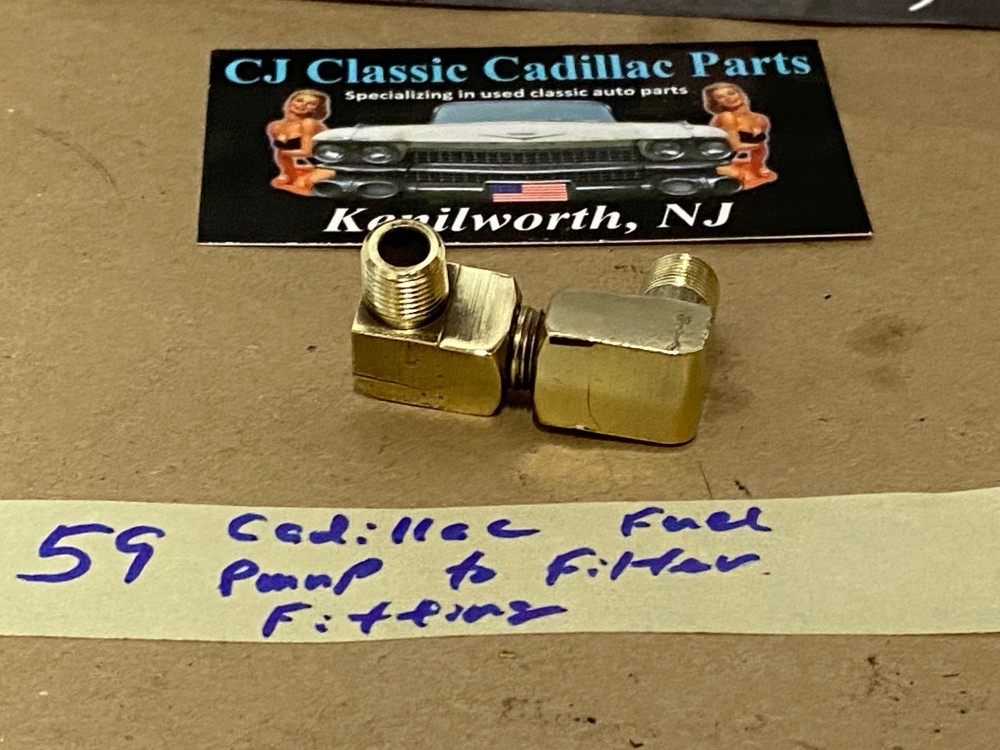 OEM 1959 1960 1961 1962 CADILLAC DEVILLE ELDORADO FLEETWOOD 390 ENGINE GLASS FUEL FILTER BOWL BRASS ADAPTER FITTINGS - Image 8