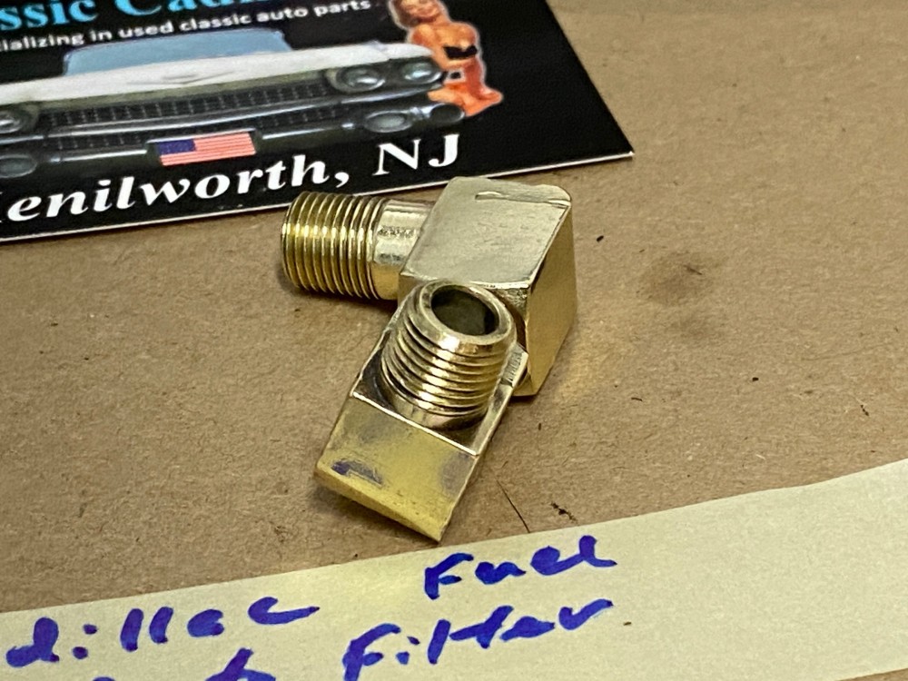 OEM 1959 1960 1961 1962 CADILLAC DEVILLE ELDORADO FLEETWOOD 390 ENGINE GLASS FUEL FILTER BOWL BRASS ADAPTER FITTINGS - Image 7
