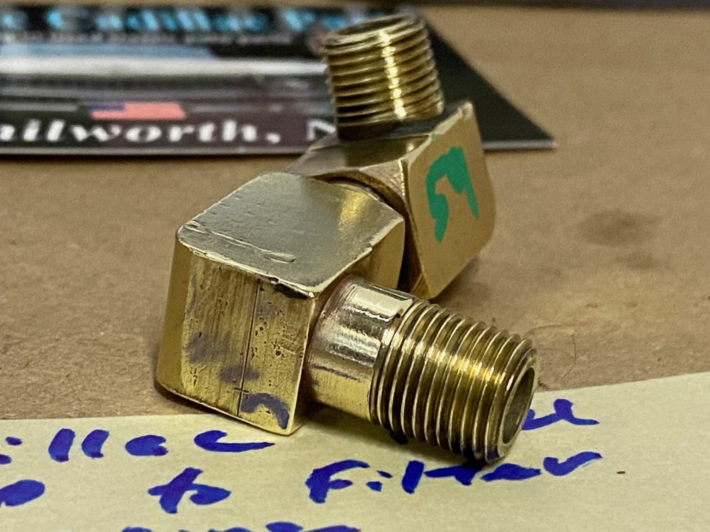 OEM 1959 1960 1961 1962 CADILLAC DEVILLE ELDORADO FLEETWOOD 390 ENGINE GLASS FUEL FILTER BOWL BRASS ADAPTER FITTINGS - Image 5