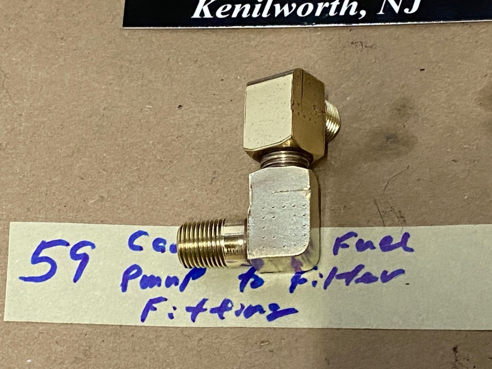 OEM 1959 1960 1961 1962 CADILLAC DEVILLE ELDORADO FLEETWOOD 390 ENGINE GLASS FUEL FILTER BOWL BRASS ADAPTER FITTINGS - Image 6