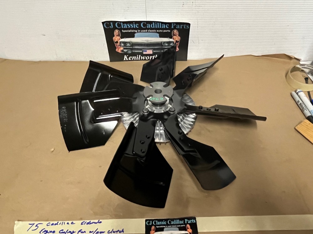 Restored 1974 1975 1976 Cadillac Deville Eldorado Fleetwood Calais 472/500 A/C Cooling Engine 7-BLADE FAN WITH NEW CLUTCH - Image 7