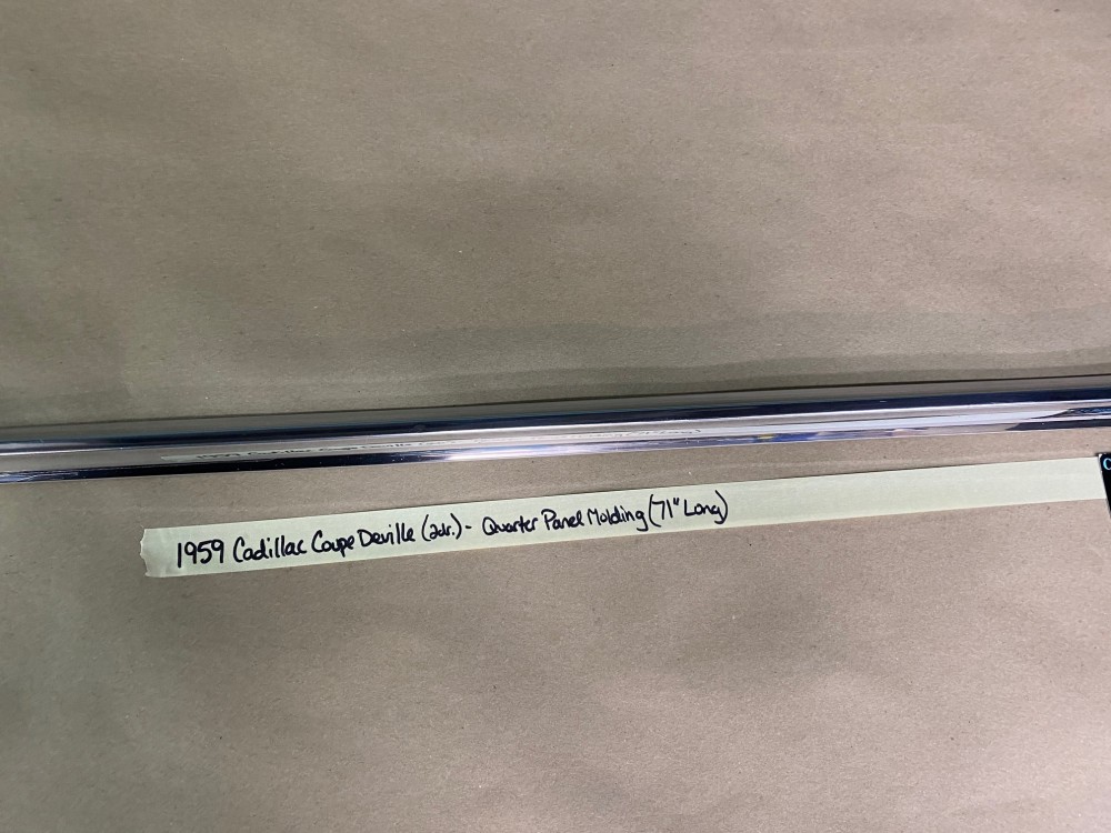 OEM 1959 Cadillac Coupe Deville 2 Door REAR QUARTER PANEL MOLDING TRIM 71" LONG #4759498/#3632001 - Image 4