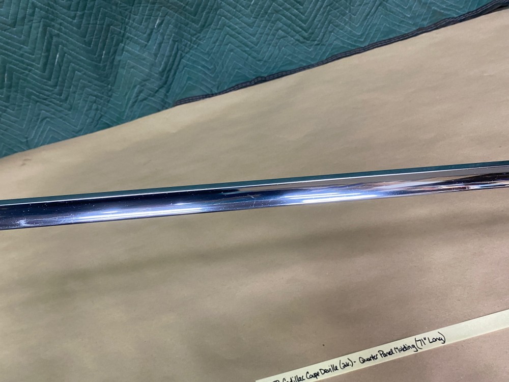 OEM 1959 Cadillac Coupe Deville 2 Door REAR QUARTER PANEL MOLDING TRIM 71" LONG #4759498/#3632001 - Image 8
