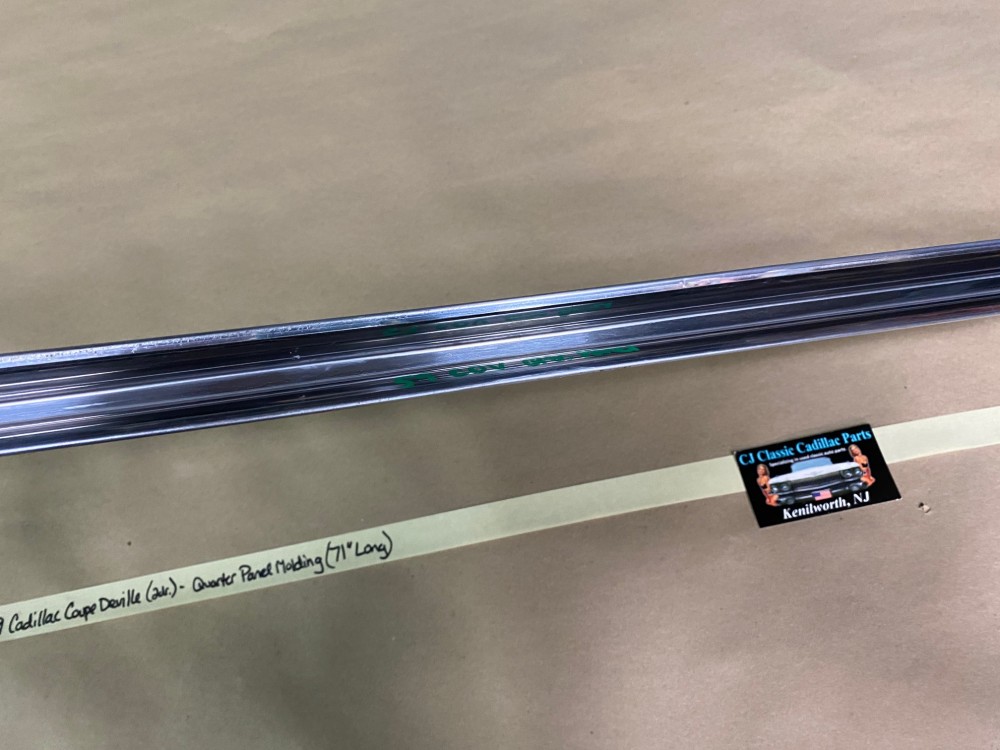OEM 1959 Cadillac Coupe Deville 2 Door REAR QUARTER PANEL MOLDING TRIM 71" LONG #4759498/#3632001 - Image 22