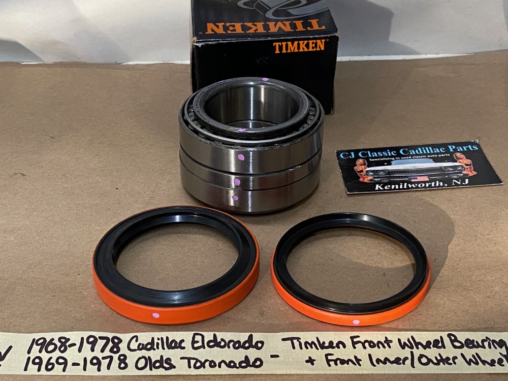 NEW 1968 1969 1970 1971 1972 1973 1974 1975 1976 1977 1978 CADILLAC ELDORADO TIMKEN FRONT WHEEL BEARING/RACE SET WITH INNER & OUTER SEALS (FOR ONE WHEEL) - Image 7