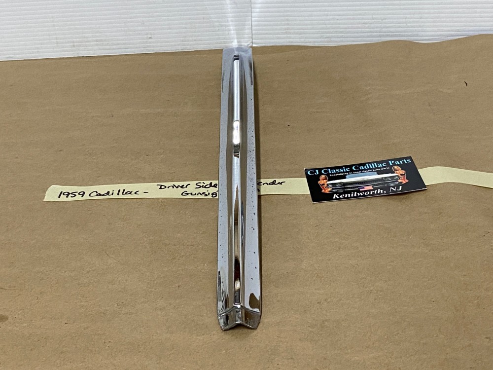 OEM 1959 Cadillac Deville Eldorado Fleetwood LEFT DRIVER SIDE FRONT FENDER GUNSIGHT CHROME TRIM MOLDING #1470533 - Image 5