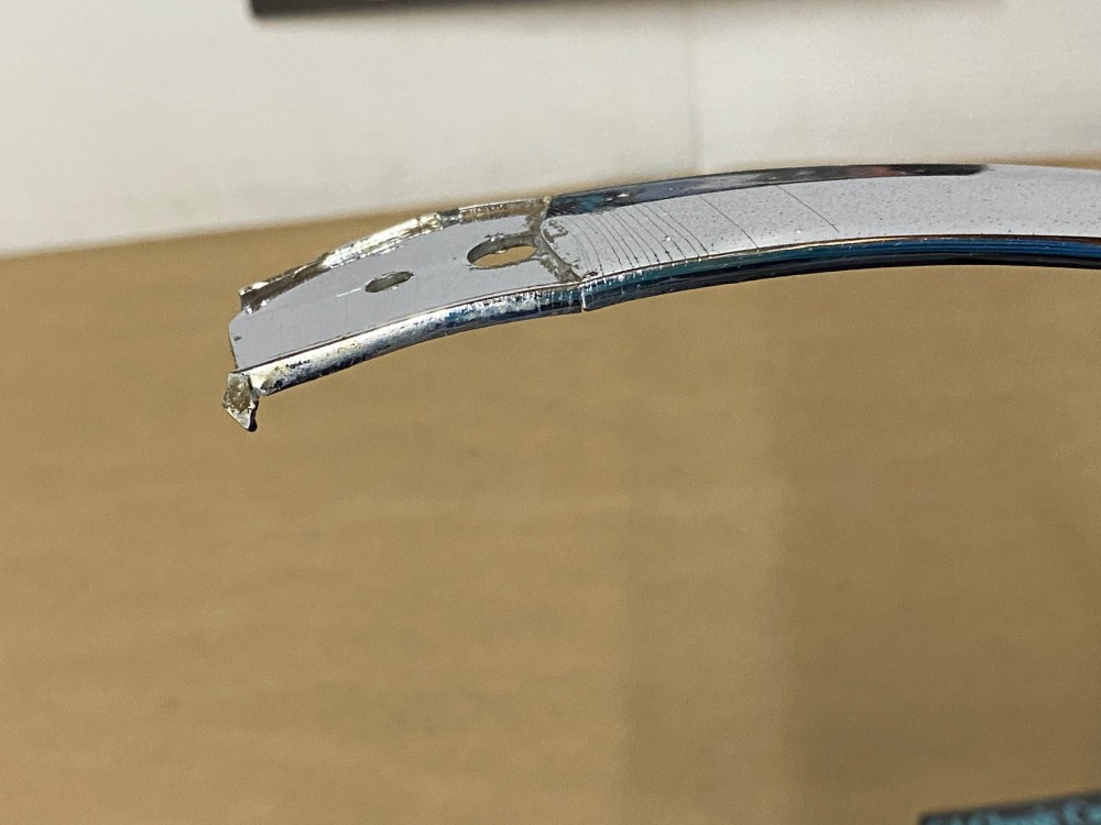 OEM 1959 Cadillac Deville Eldorado Fleetwood LEFT DRIVER SIDE FRONT FENDER GUNSIGHT CHROME TRIM MOLDING #1470533 - Image 9
