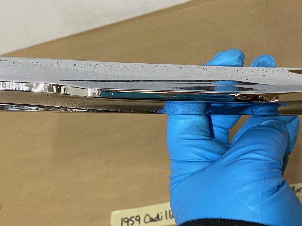 OEM 1959 Cadillac Deville Eldorado Fleetwood LEFT DRIVER SIDE FRONT FENDER GUNSIGHT CHROME TRIM MOLDING #1470533 - Image 12